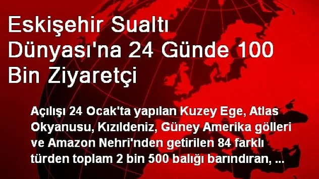 Eskişehir Sualtı Dünyası'na 24 Günde 100 Bin Ziyaretçi