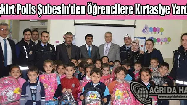 Eleşkirt Polis Şubesin'den Öğrencilere Kırtasiye Yardımı