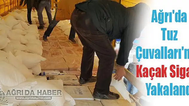 Ağrı'da Tuz çuvalları'nda kaçak sigara yakalandı