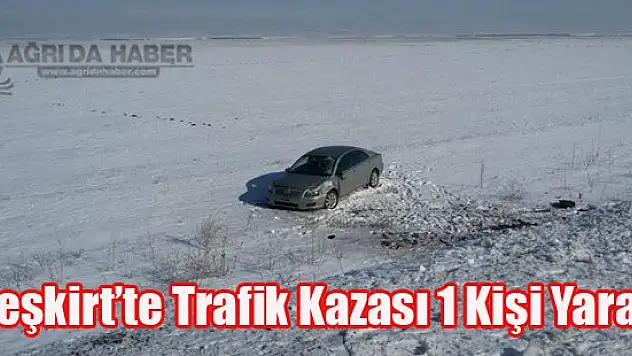 Eleşkirt İlçesinde Trafik Kazası 1 Kişi Yaralı