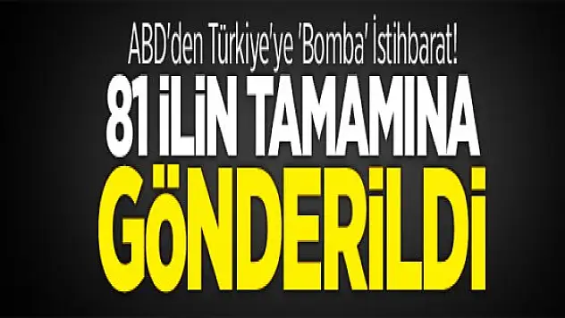 ABD'den Türkiye'ye 'Bomba' İstihbarat Ekibi Gönderildi !