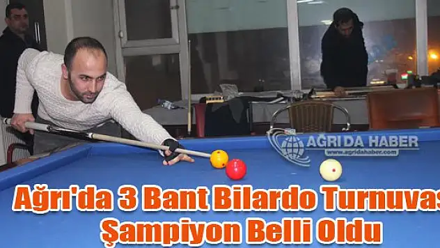 Ağrı'da 3 Bant Bilardo Turnuvası