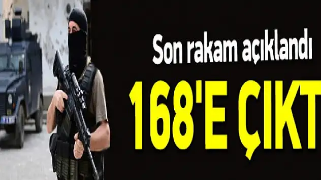 Son rakam açıklandı! 168 terörist öldürüldü