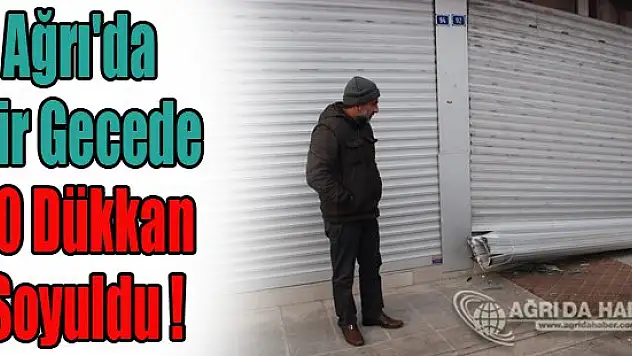 Ağrı'da Bir Gecede 10 Dükkan Soyuldu !