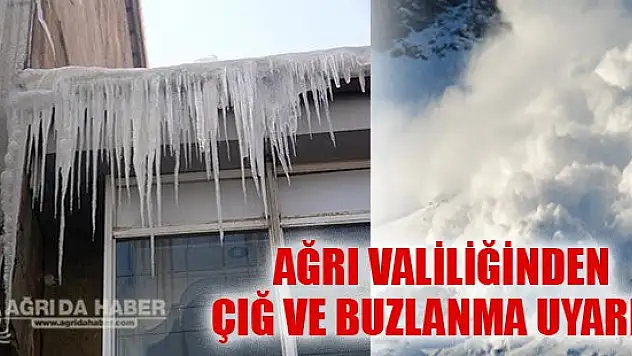 Ağrı Valiliğinden Çığ ve Saçak Altındaki Buzlanmalara Dikkat Edin Uyarı
