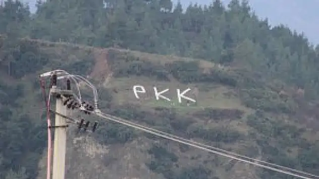 Dağdaki 'OGM' yazısı 'PKK' ile değiştirildi