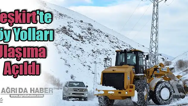 Eleşkirt'te Köy Yolları Ulaşıma Açıldı