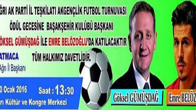 Ağrı Ak Gençlik Futbol Turnuvası Ödül Gecesi