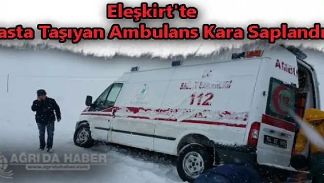 Ağrı'nın Eleşkirt İlçesinde Hasta Taşıyan Ambulans Kara Saplandı