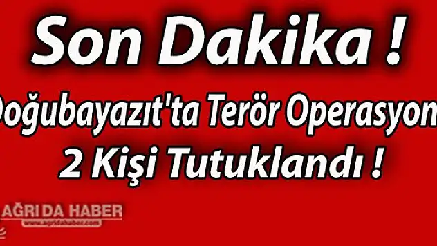 Doğubayazıt'ta Terör Operasyonu 2 Kişi Tutuklandı !