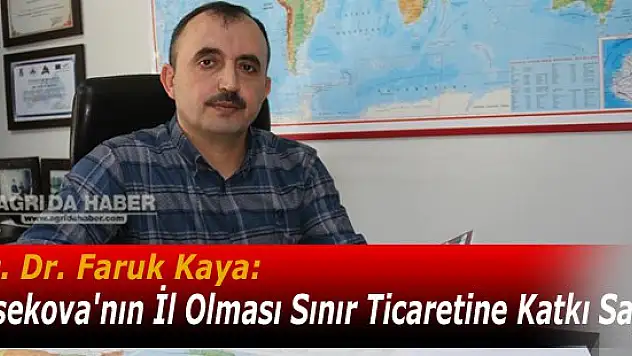 Doç.Dr.Faruk Kaya: Hakkari İl Merkezi Yüksekova'ya Taşınırsa Sınır Ticareti Gelişir