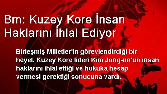 Bm: Kuzey Kore İnsan Haklarını İhlal Ediyor