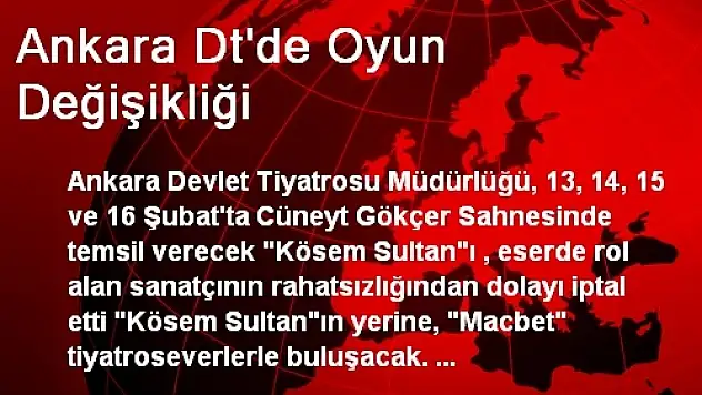 Ankara Dt'de Oyun Değişikliği