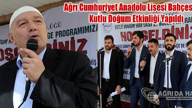 Ağrı Cumhuriyet Anadolu Lisesi Bahçesinde Kutlu Doğum Etkinliği Yapıldı
