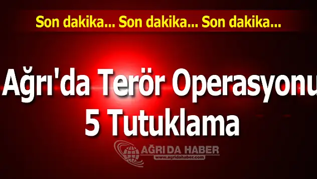 Ağrı'da Terör Operasyonu: 5 Tutuklama