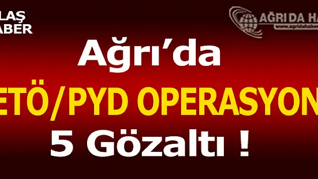 Ağrı Merkezli 5 İlde FETÖ/PDY Soruşturması Kapsamında Operasyon! 5 Tutuklama
