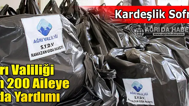 Ağrı'da Valilik Bin 200 Aileye Gıda Yardımı Yaptı