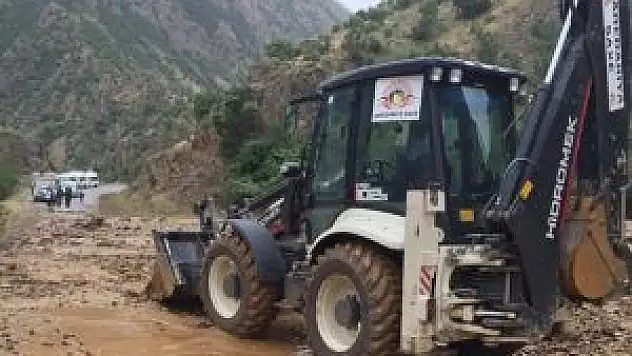 Çatak'da Heyelan Yol Kapattı