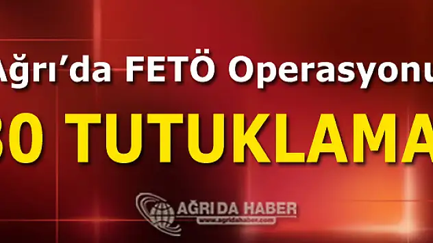 Ağrı'da FETÖ Operasyonu 30 Tutuklama