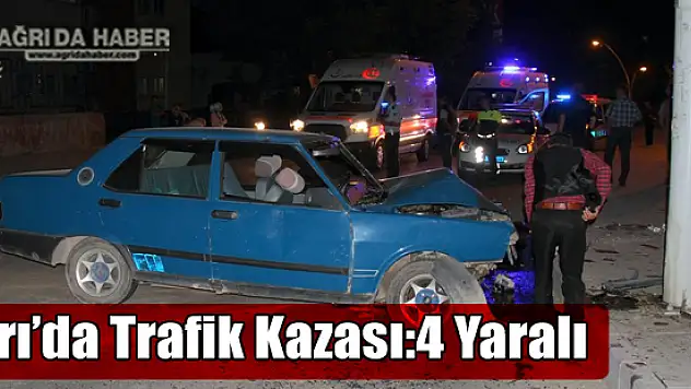 Ağrı Abide Kavşağında Trafik Kazası: 4 Yaralı