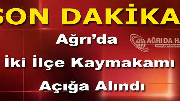 Ağrı'da İki İlçe Kaymakamları Açığa Alındı