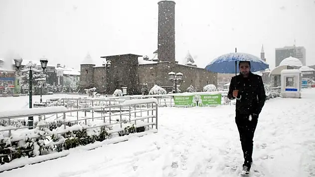 Erzurum'da Kar Yağışı
