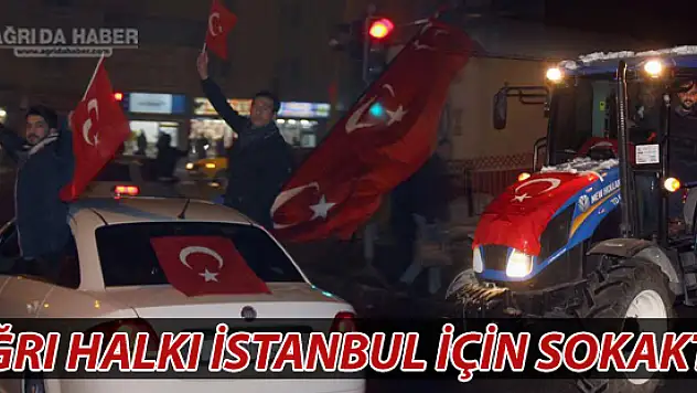 Ağrı'da Yüzlerce Araç İstanbul Saldırısına Tepki İçin Yollara Çıktı