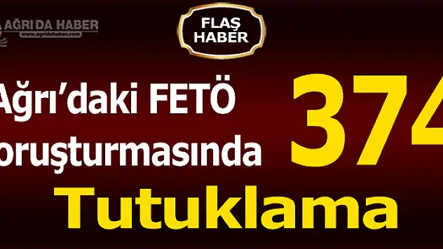 Ağrı'da Fetö/pdy Soruşturmasında 374 Tutuklama!