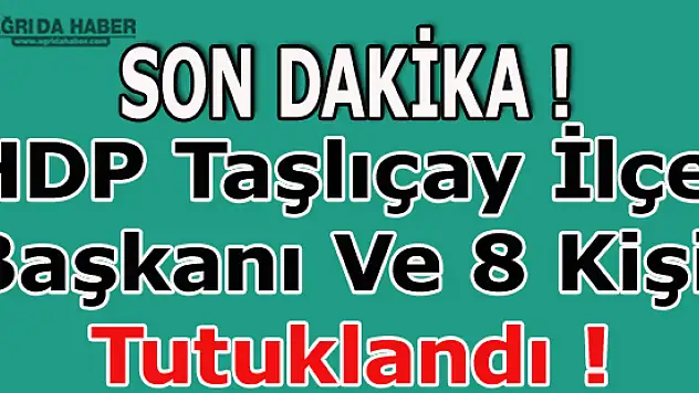 HDP Taşlıçay İlçe Başkanı Ve 8 Kişi Tutuklandı !