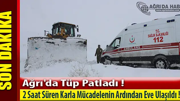 Ağrı'da Tüp Patlayan Eve 2 Saat Süren Karla Mücadelenin Ardından Ulaşıldı !