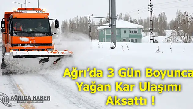 Ağrı'da İki Gün Boyunca Yağan Kar Ulaşımı Aksattı
