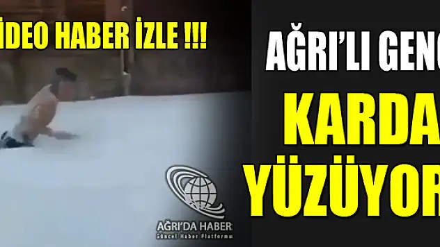 Ağrı'da Karda Yarı Çıplak Yüzen Çocuk Sosyal Medyada Fenomen Oldu ! Video Haber