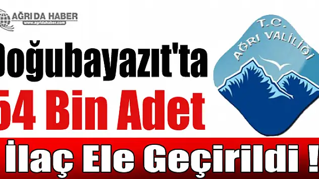 Doğubayazıt'ta Yasak Olan  54 Bin Adet İlaç Ele Geçirildi !