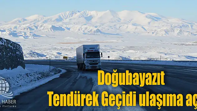 Doğubayazıt Tendürek Geçidi ulaşıma açıldı