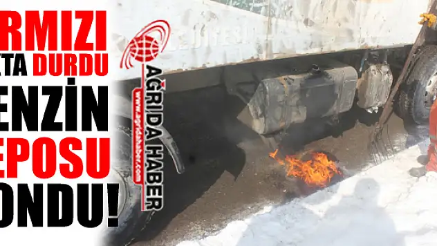 Kırmızı Işıkta Durdu Yakıt Deposu Dondu!