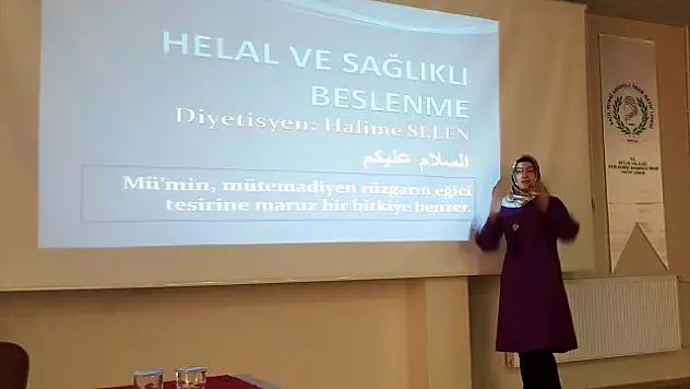 Lisede 'Helal ve sağlıklı beslenme' konulu semineri düzenlendi