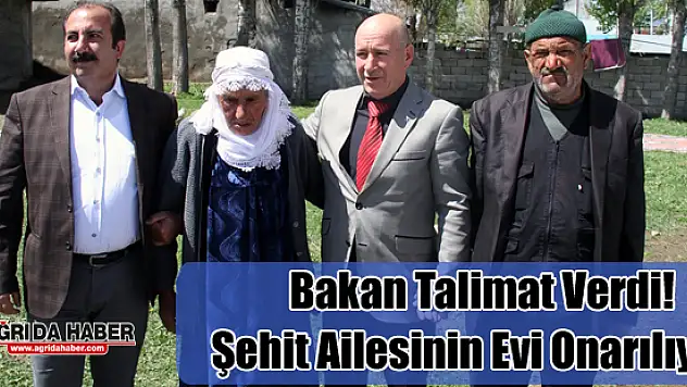 Yağmurdan Evleri Zarar Gören Şehit Ailesine Bakanlık Yardım Talimatı verdi
