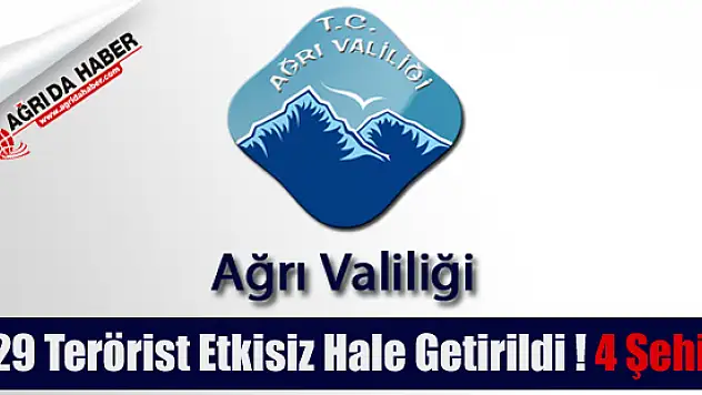 Tendürek Dağında 29 Terörist Etkisiz Hale Getirildi! 4 Şehit