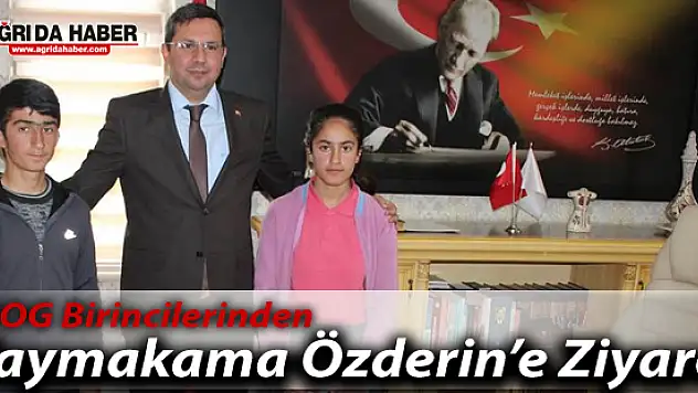 TEOG'da başarılı olan öğrencilerden Kaymakam Enver Özderin'e ziyaret