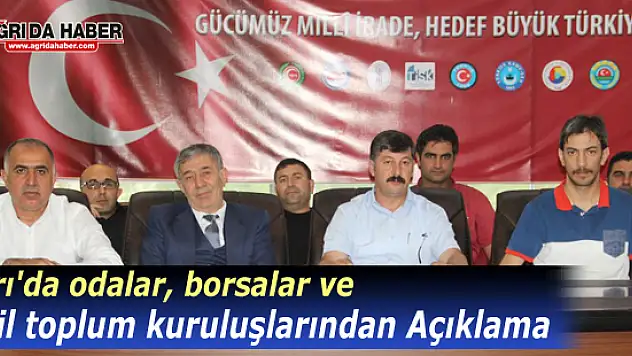 Ağrı'da 15 Temmuz Demokrasi Ve Milli Birlik Gününde Sendikalardan Ortak Basın Açıklaması