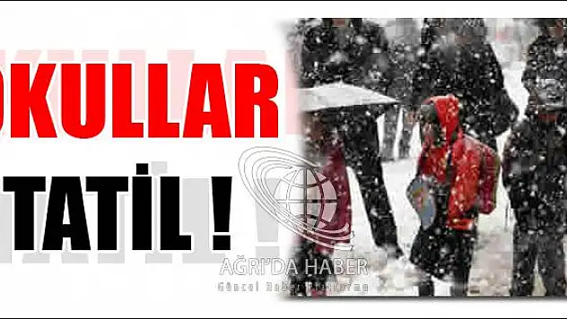 AĞRI DA OKULLAR TATİL EDİLDİ