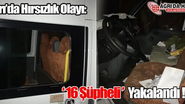 Ağrı'da Hırsızlık Operasyonu: 16 Şüpheli Yakalandı