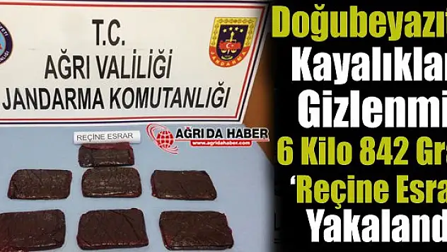 Doğubeyazıt'ta Kayalıklara Gizlenmiş 6 Kilo 842 Gram Esrar Yakalandı