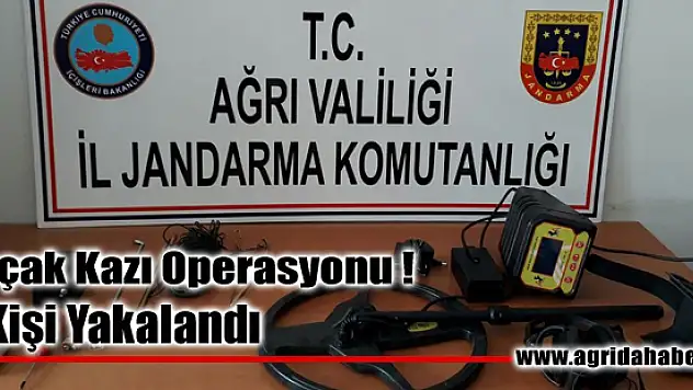 Ağrı'da Dedektörle Kaçak Kazı yapan 3 kişi yakalandı