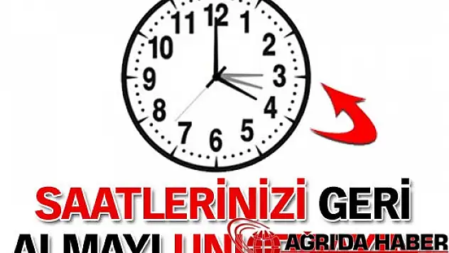 27 Ekim'de saatler geri alınıyor