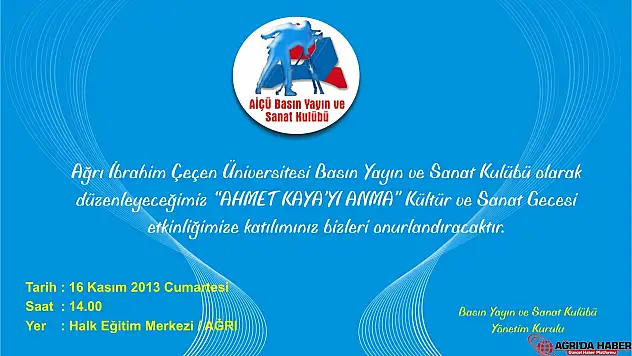 AİÇÜ Basın Yayın Kulübünden 'Ahmet KAYA' Anma Gecesi