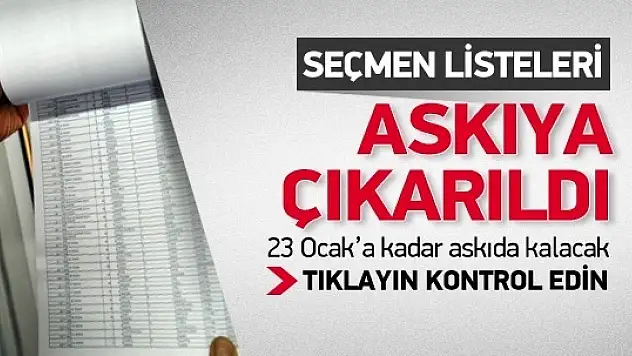 30 Mart 2014 Seçmen listeleri açıklandı
