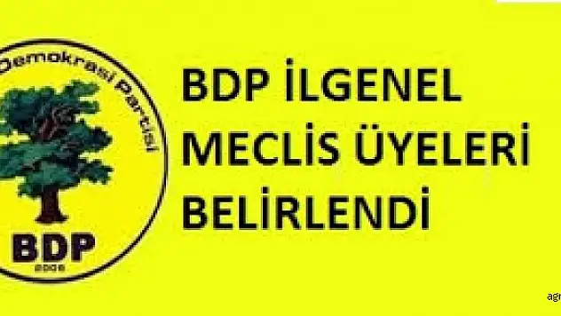 BDP İlGenel Meclis Üye Listesi Belirlendi