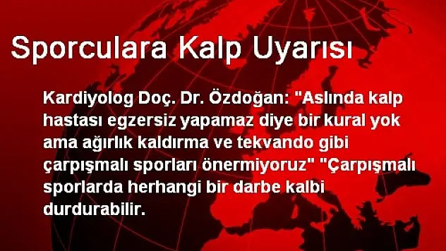 Sporculara Kalp Uyarısı