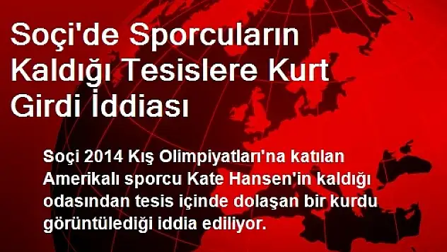 Soçi'de Sporcuların Kaldığı Tesislere Kurt Girdi İddiası